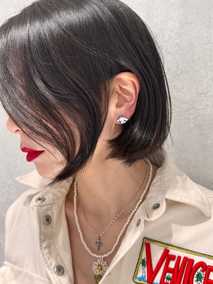 Cinnamoroll Mismatched Silver Post Earrings – Handmade in Korea