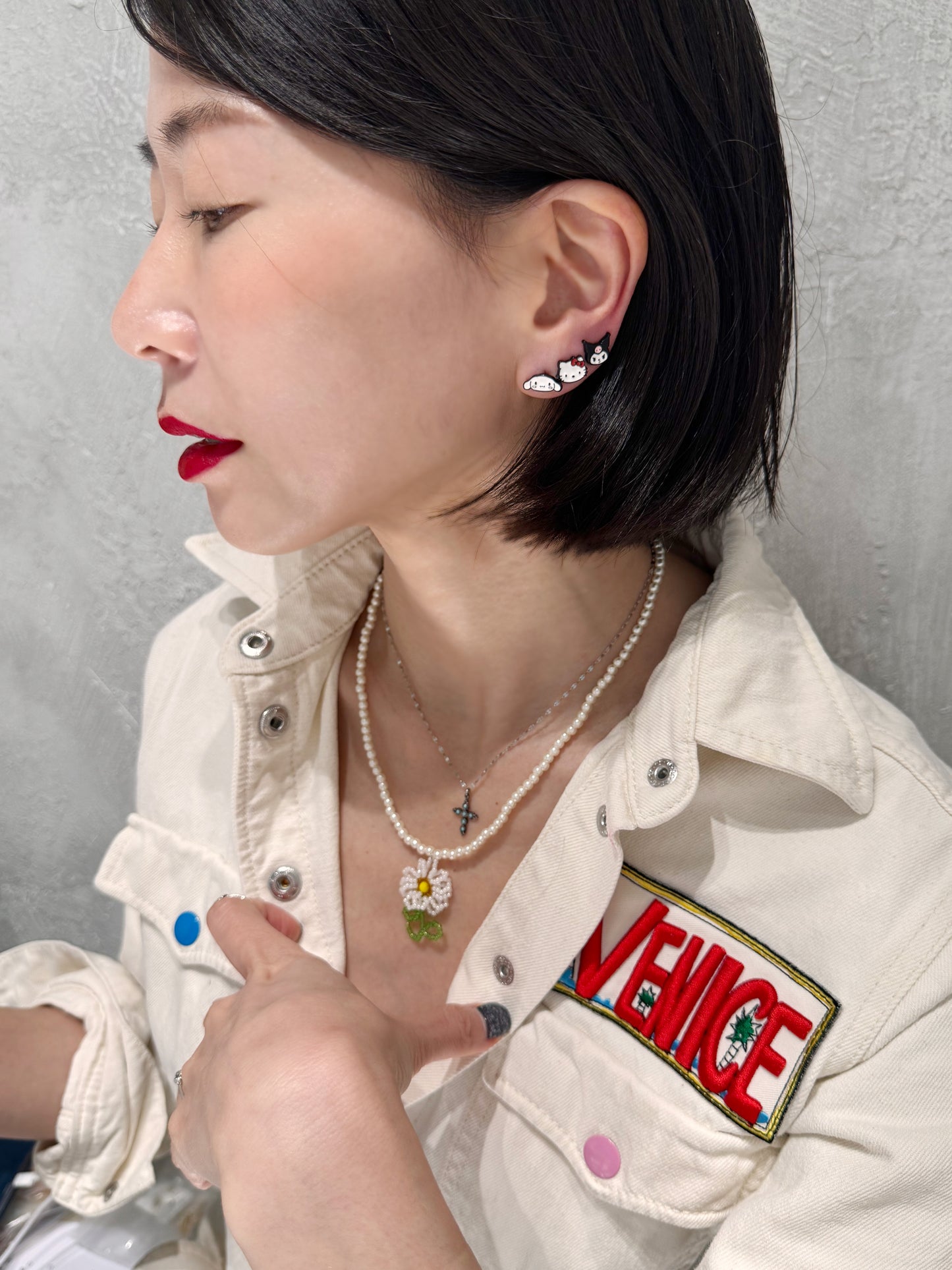 Sanrio-Inspired 4pc Silver Post Earring Set – Kuromi, Hello Kitty, Cinnamoroll & Pompompurin | Handmade in Korea
