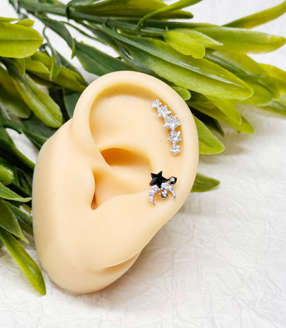 CZ Star Curved Barbell - Cartilage Piercing Earring