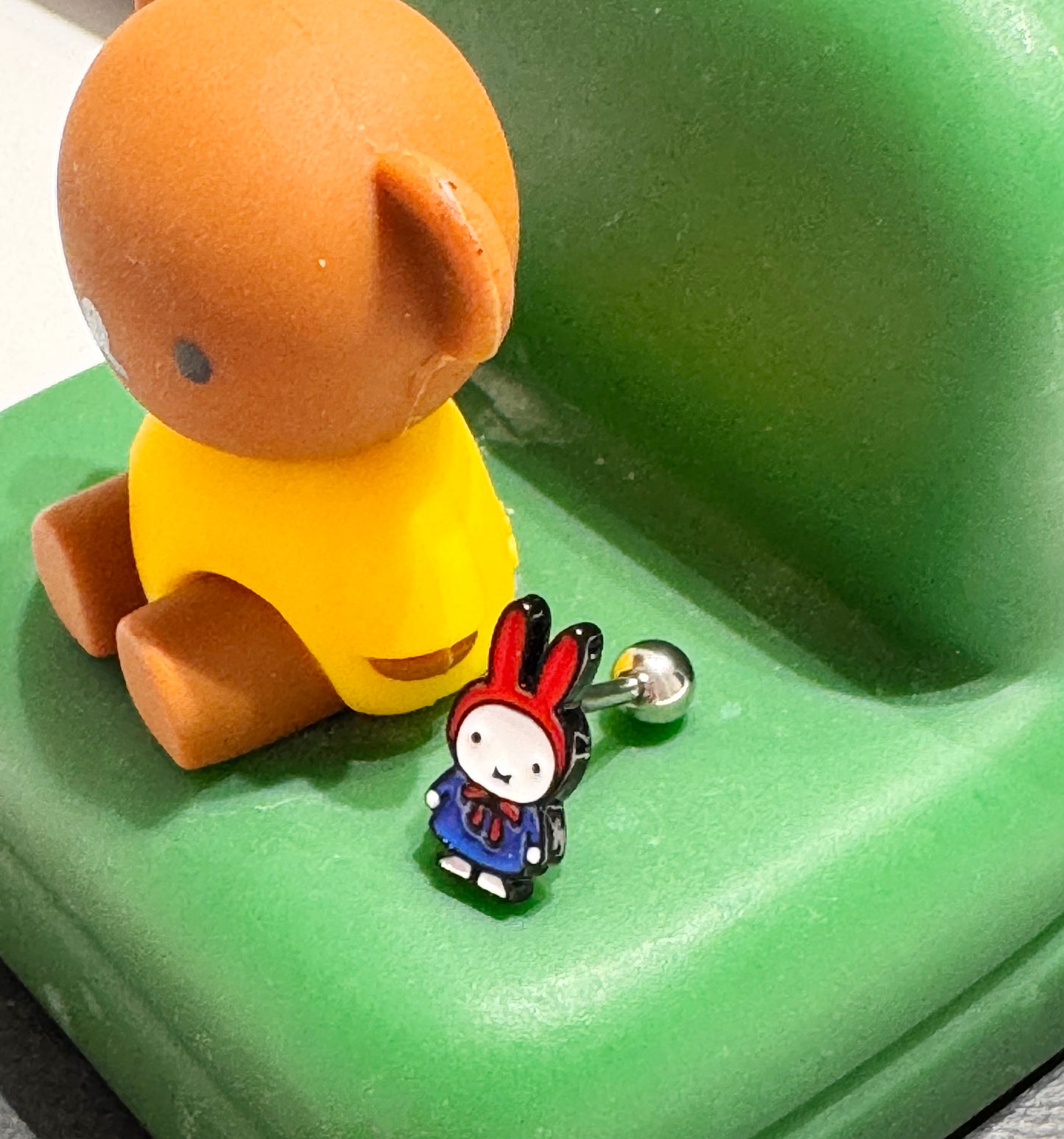 Miffy Barbell Earring - Surgical Steel Cartilage Stud | Type 1 & 2 | Made in Korea