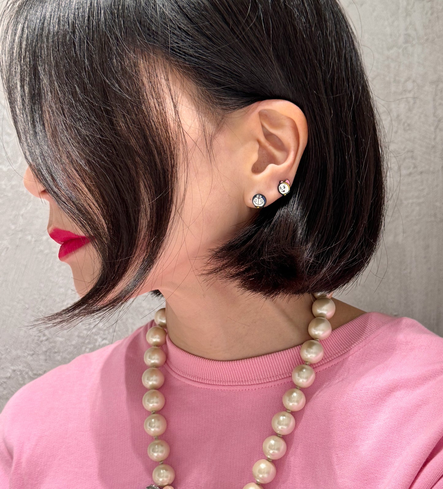 Doraemon & Dorami-Inspired Silver Post Earrings — 4-Piece Handmade Set