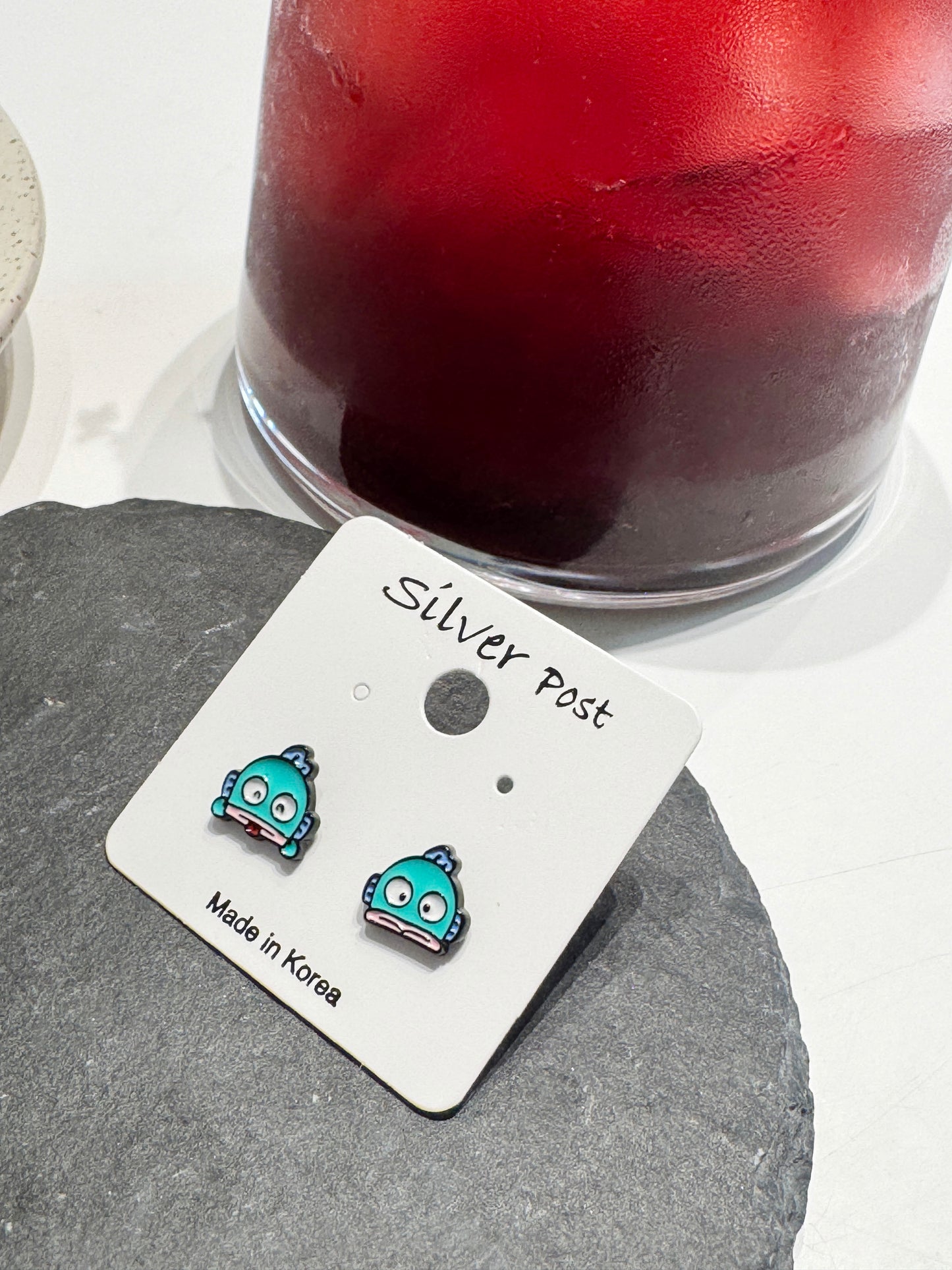 Handmade Sanrio-Inspired Hangyodong Character Earrings Silver Post