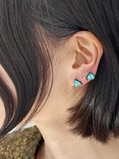 Handmade Sanrio-Inspired Hangyodong Character Earrings Silver Post