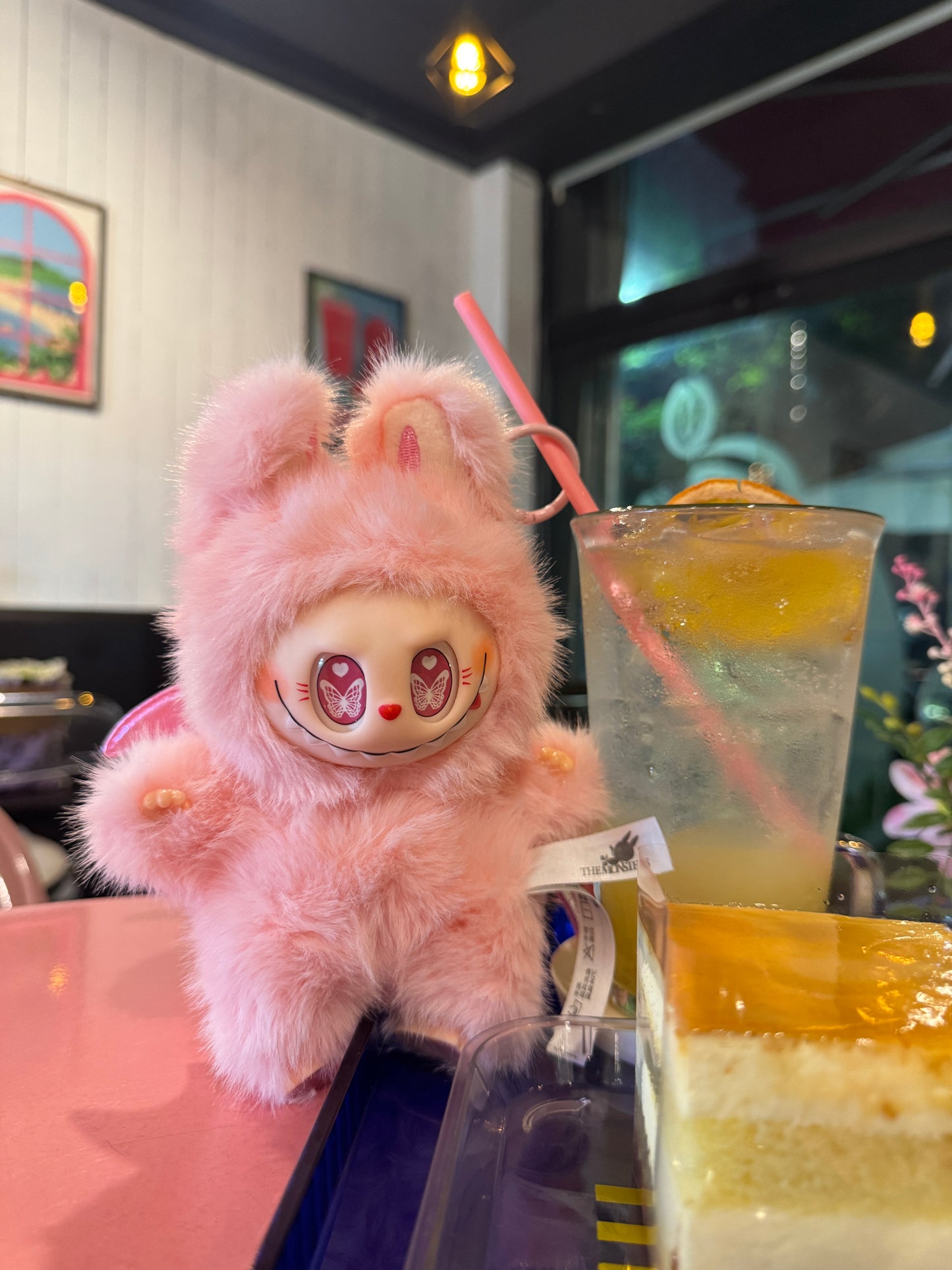 Labubu Inspired Plush Keychain - White, Black, and Pink Characters | ZIMOMO