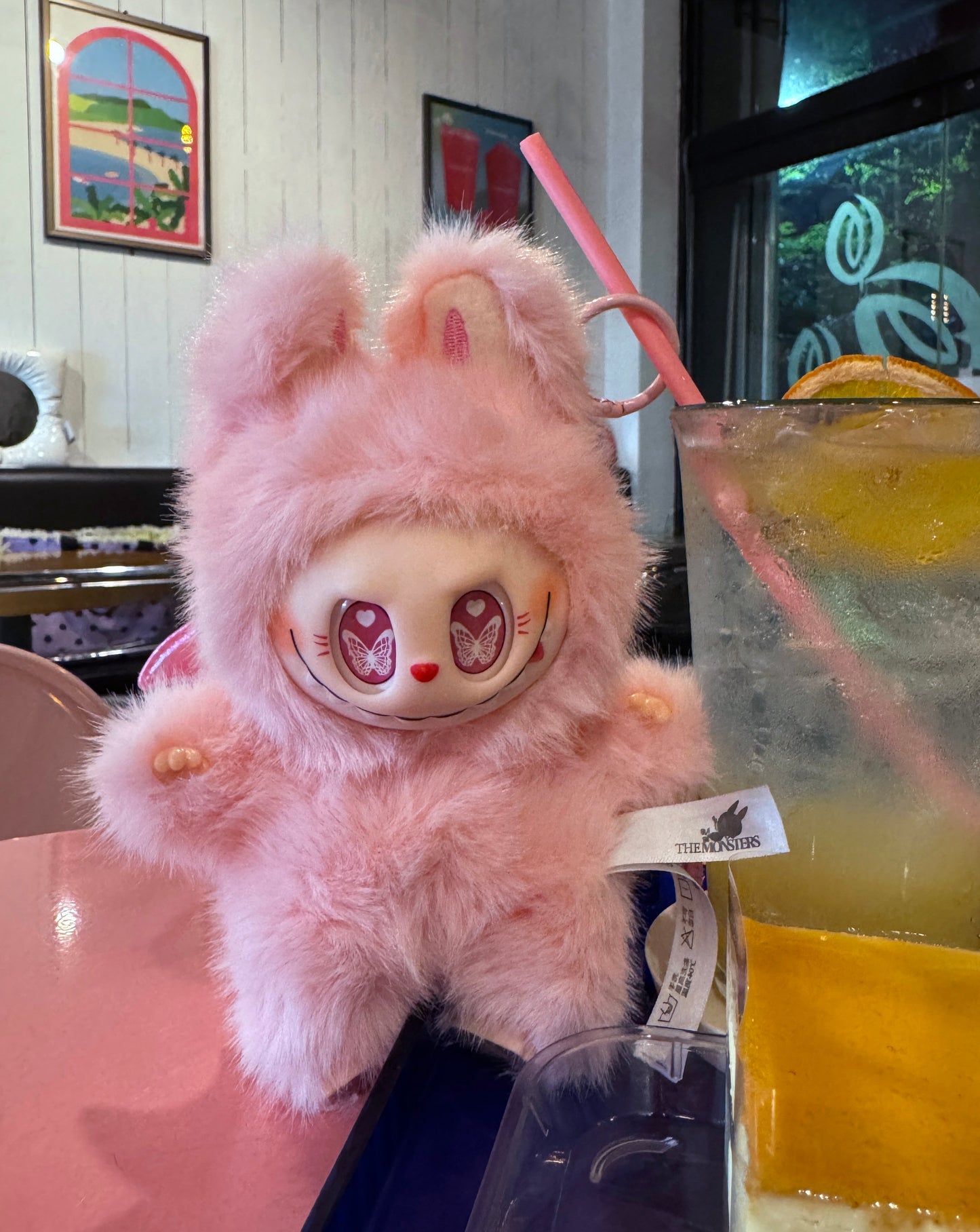 Labubu Inspired Plush Keychain - White, Black, and Pink Characters | ZIMOMO