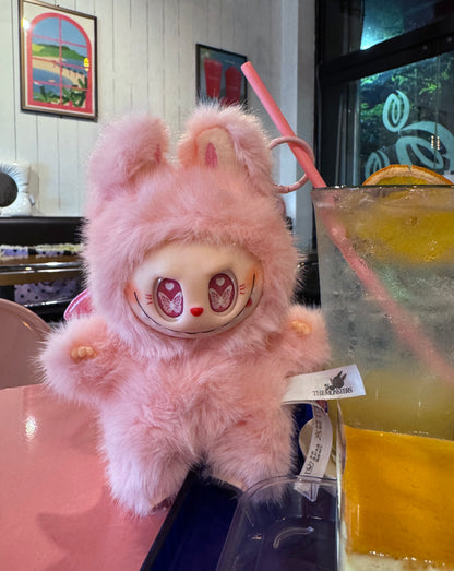 Labubu Inspired Plush Keychain - White, Black, and Pink Characters | ZIMOMO