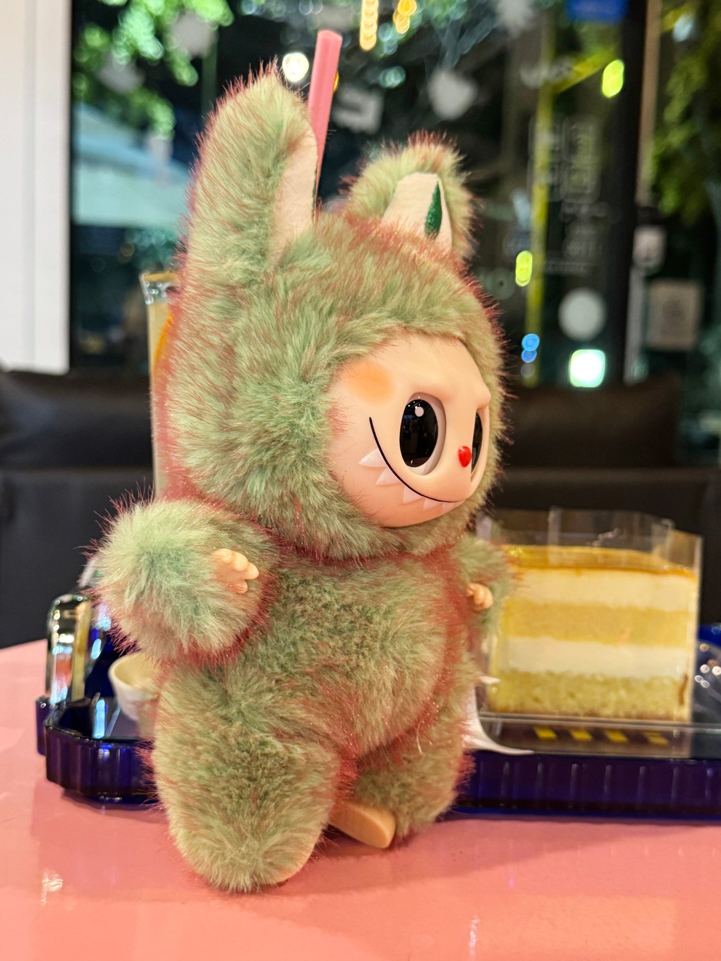 Gimomo Dragon Labubu Keychain - Aurora Gradient Plush Bunny Charm