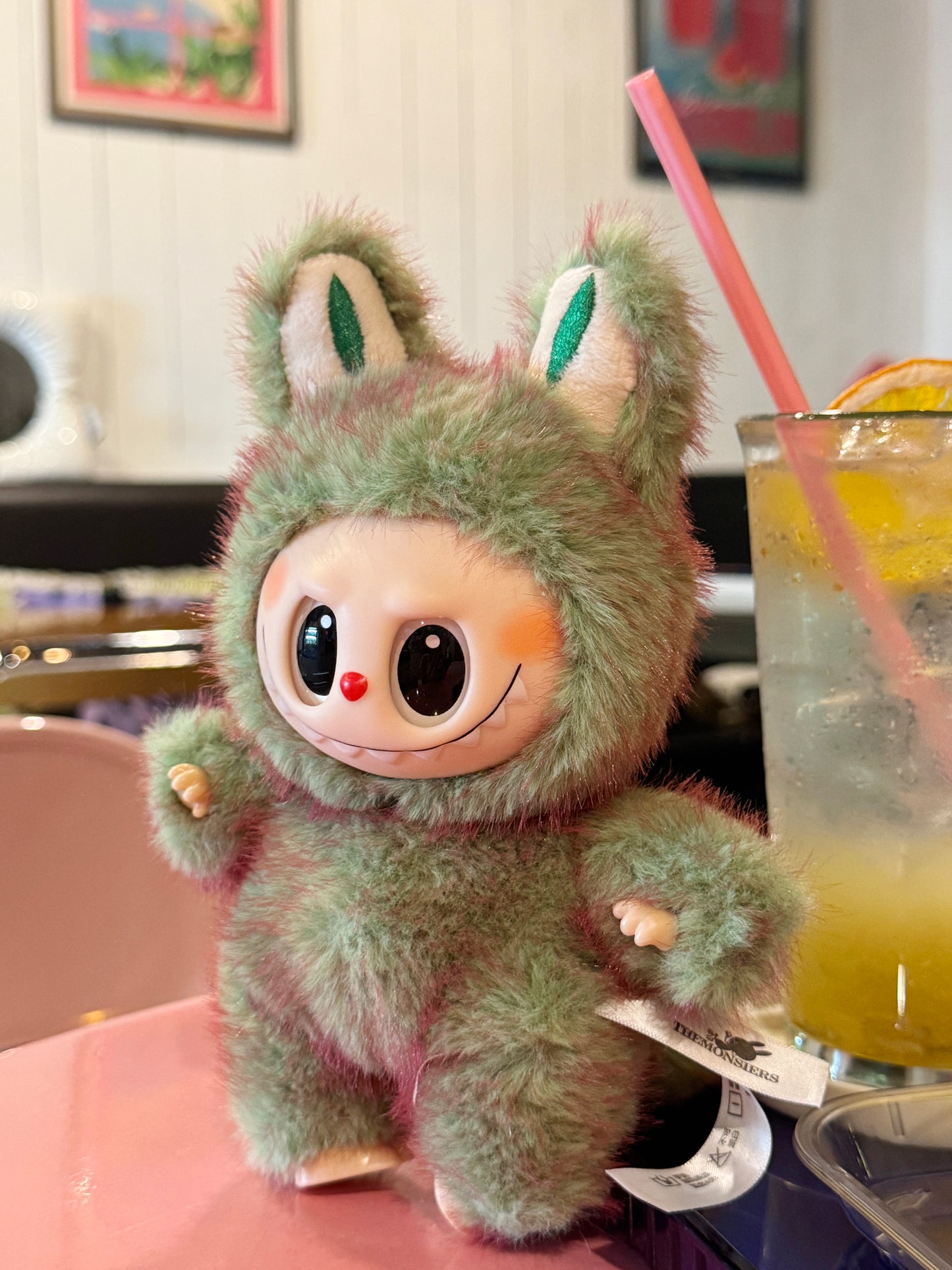 Gimomo Dragon Labubu Keychain - Aurora Gradient Plush Bunny Charm