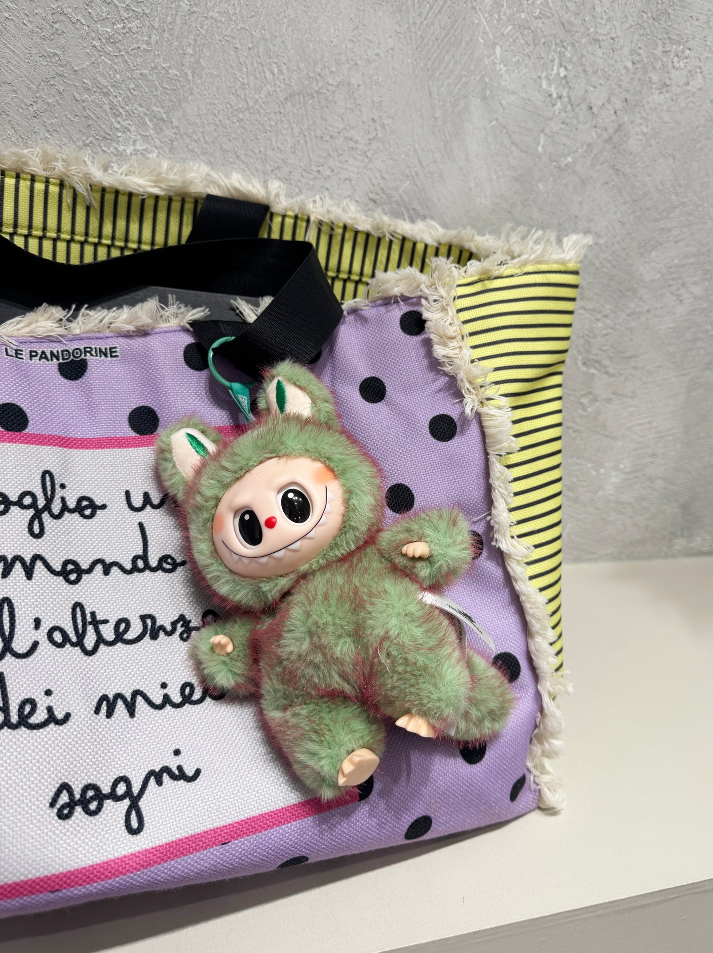 Gimomo Dragon Labubu Keychain - Aurora Gradient Plush Bunny Charm