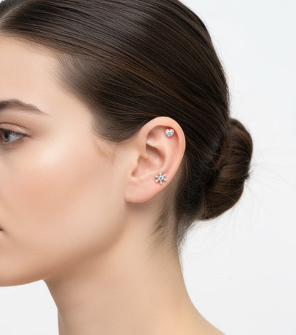 Winter Snowflake Stud Earrings – 2 Styles in Gold, Silver & Rose Gold | 8TTITTO8