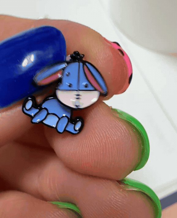 Handmade Two-Way Winnie the Pooh & Eeyore Mismatched Earrings Silver Post