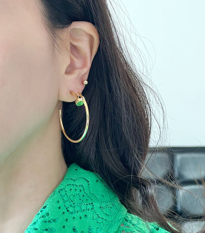 Modern Screw Hoop Earrings | Brass Titanium Posts | Gold Silver Rose Gold