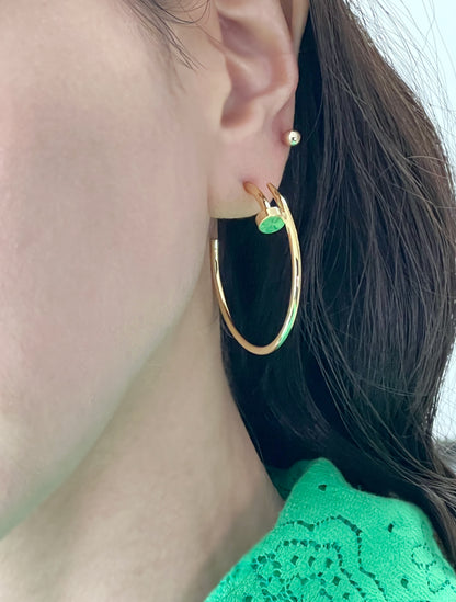 Modern Screw Hoop Earrings | Brass Titanium Posts | Gold Silver Rose Gold