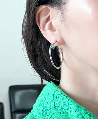 Modern Screw Hoop Earrings | Brass Titanium Posts | Gold Silver Rose Gold