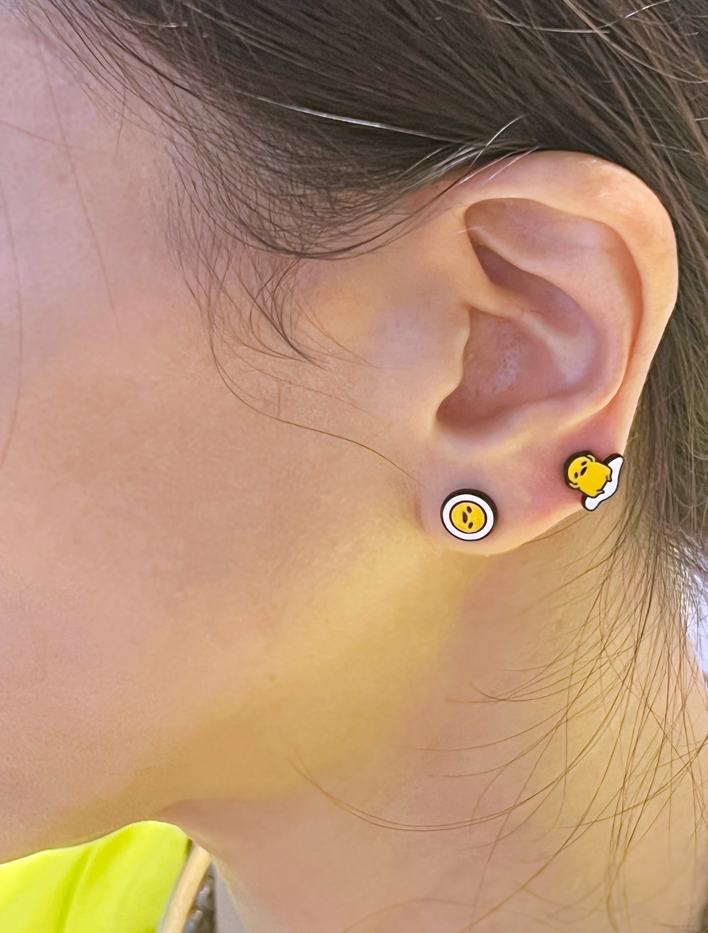 Gudetama Egg Earrings Set – 4 Pairs Silver Post Studs | 8TTITTO8