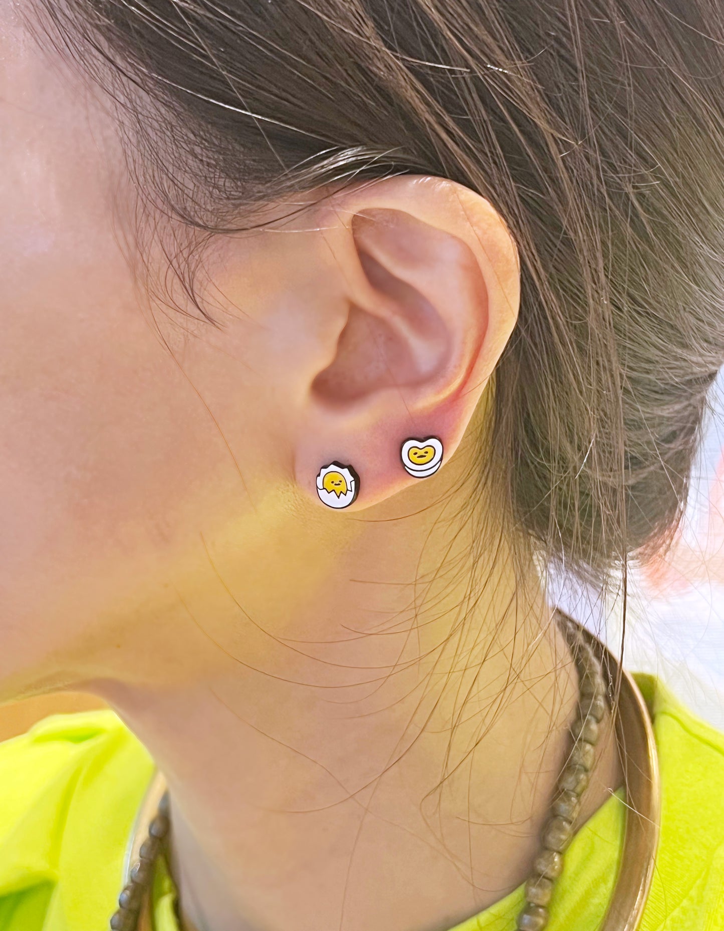 Gudetama Egg Earrings Set – 4 Pairs Silver Post Studs | 8TTITTO8