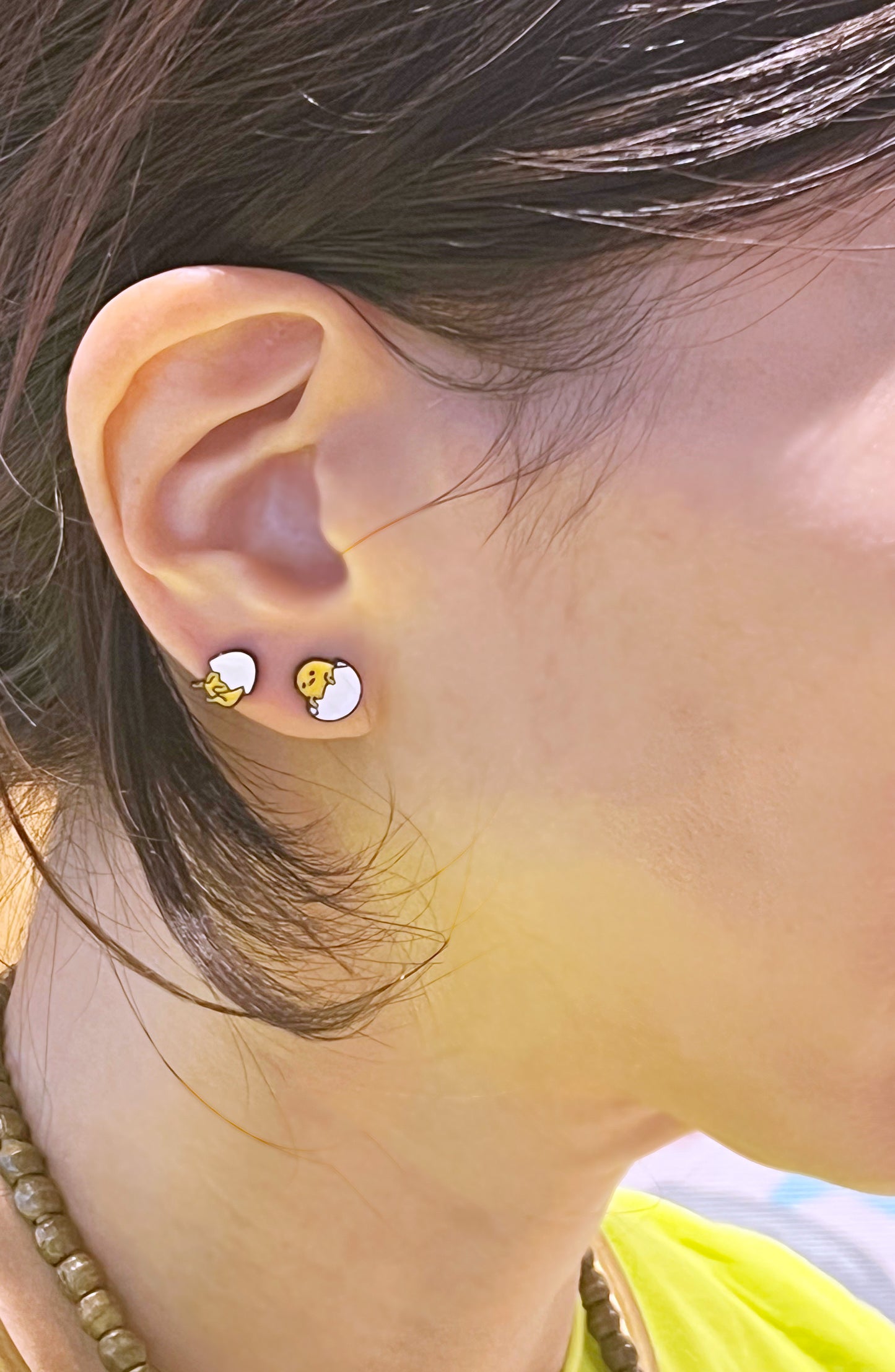 Gudetama Egg Earrings Set – 4 Pairs Silver Post Studs | 8TTITTO8