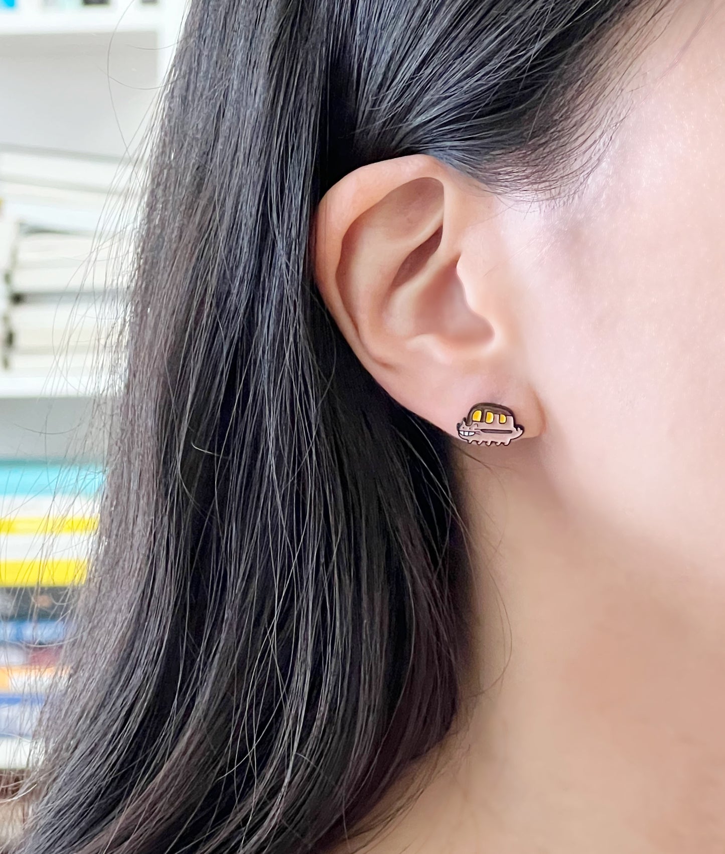 Totoro & Catbus Asymmetrical Stud Earrings | 925 Silver Post Ghibli Anime Jewelry