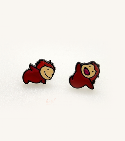 Ponyo Earring Set - Studio Ghibli Inspired Jewelry, 925 Silver
