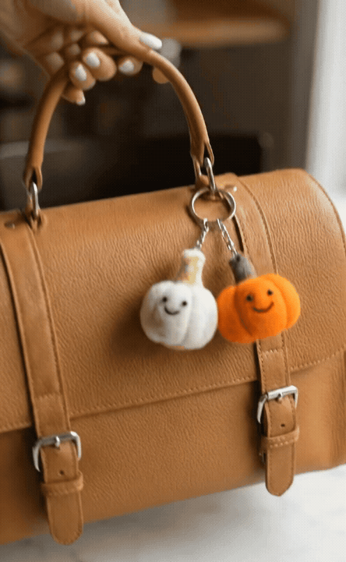 Handmade Nepal Wool Felt Vegetable Keychain Set - 5 Styles