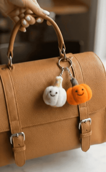 Handmade Nepal Wool Felt Vegetable Keychain Set - 5 Styles