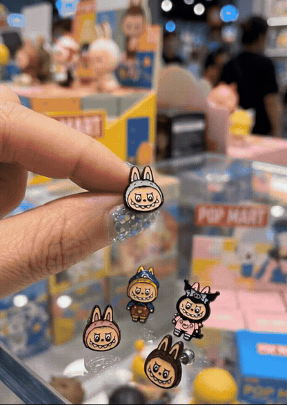 Labubu Ear Stack Set — 5 Character Studs | Wear Your Toys | Handmade in Korea
