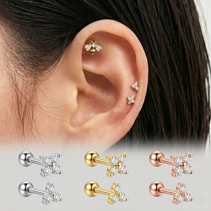 Micro CZ Triangle & Square Surgical Steel Barbell Piercing — 3 Colors