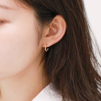 Micro Pavé Half Hoop Earrings — Silver Post | Gold / Silver / Rose Gold