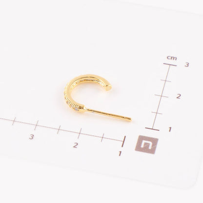 Micro Pavé Half Hoop Earrings — Silver Post | Gold / Silver / Rose Gold