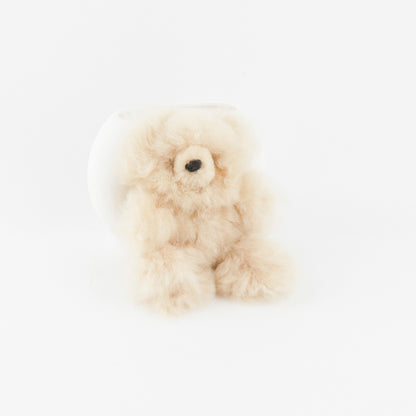 20cm Giant Real Alpaca Fur Teddy Bear Keychain Bag Charm