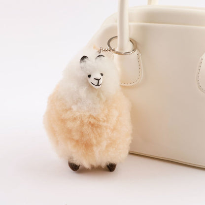 Handmade Real Alpaca Fur Keychain from Peru - 5 Colors Bag Charm