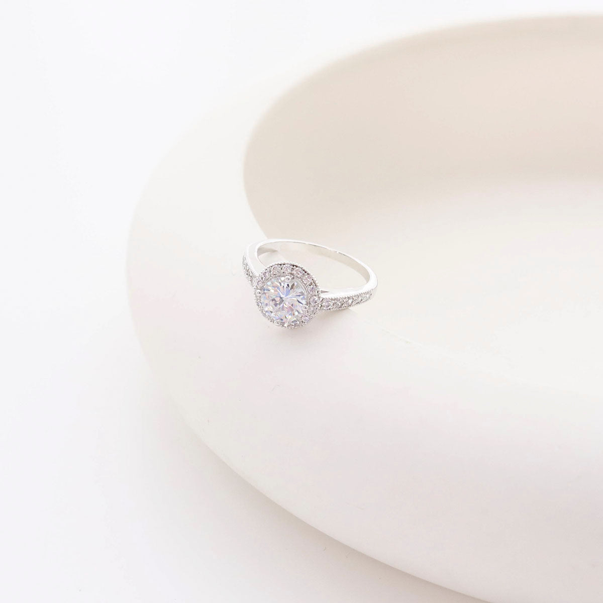 Halo CZ Ring - 14K Gold Plated Brass | Sparkly Travel Ring