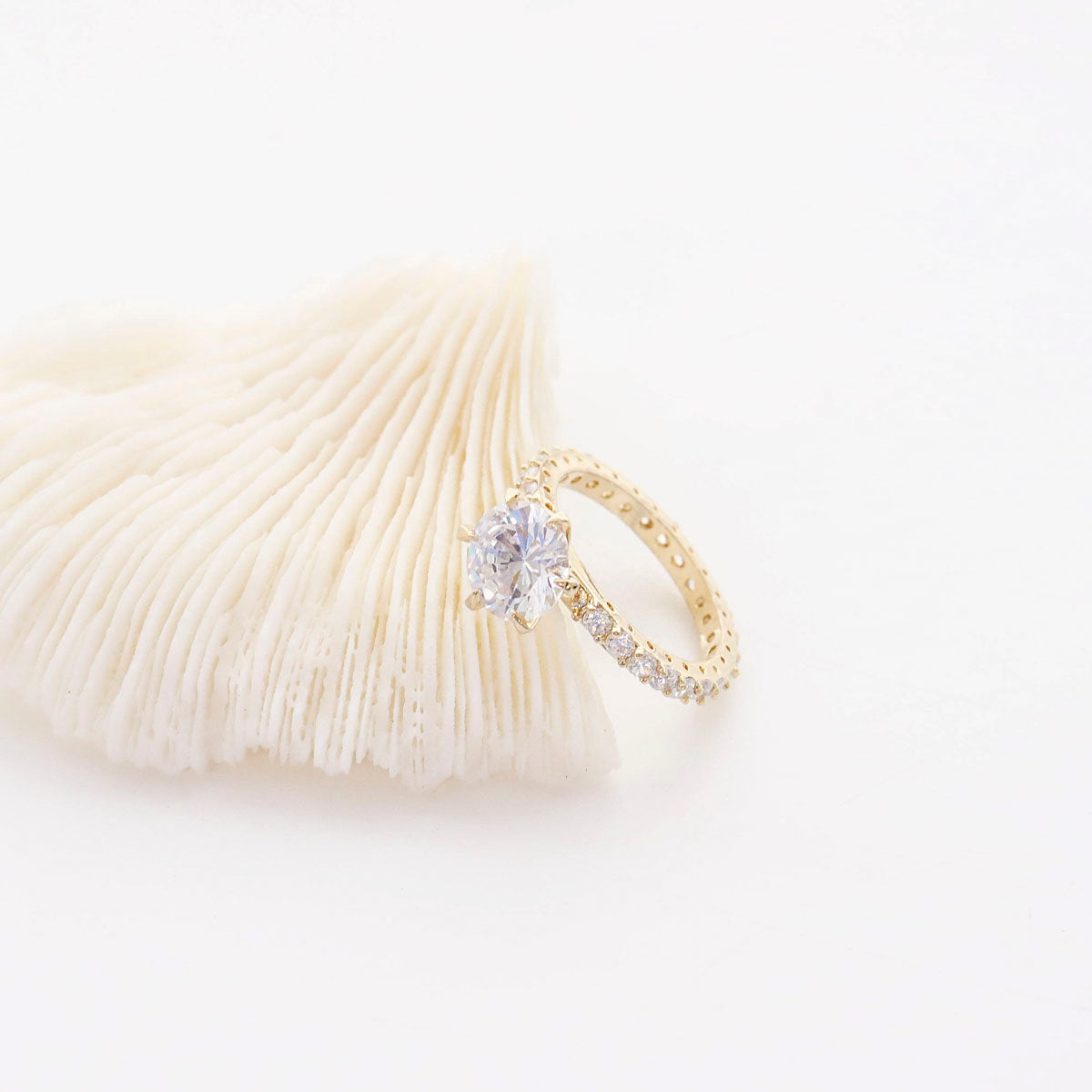 CZ Solitaire Eternity Band - Engagement & Anniversary Ring