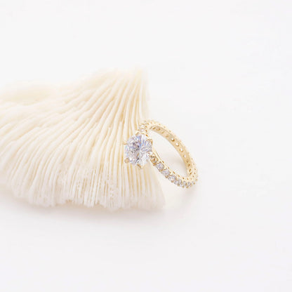 CZ Solitaire Eternity Band - Engagement & Anniversary Ring