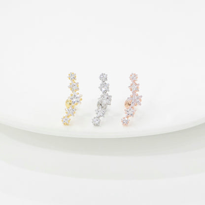 CZ Star Curved Barbell - Cartilage Piercing Earring