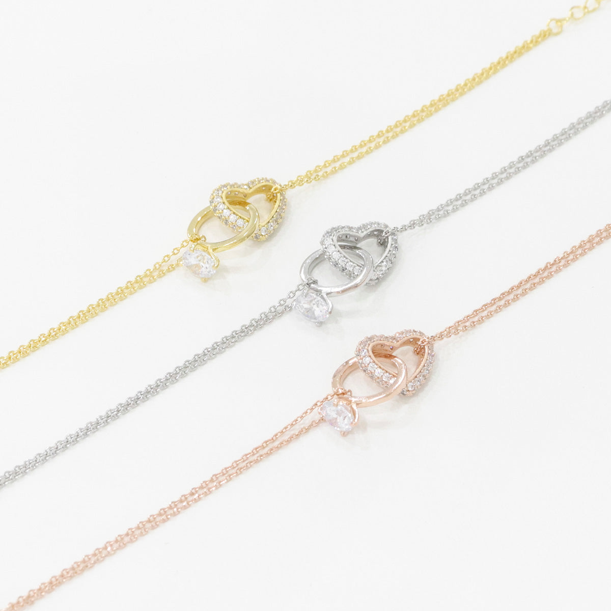 Minimalist Triangle Pendant Chain Bracelet, Delicate Triforce Symbol chram bracelet