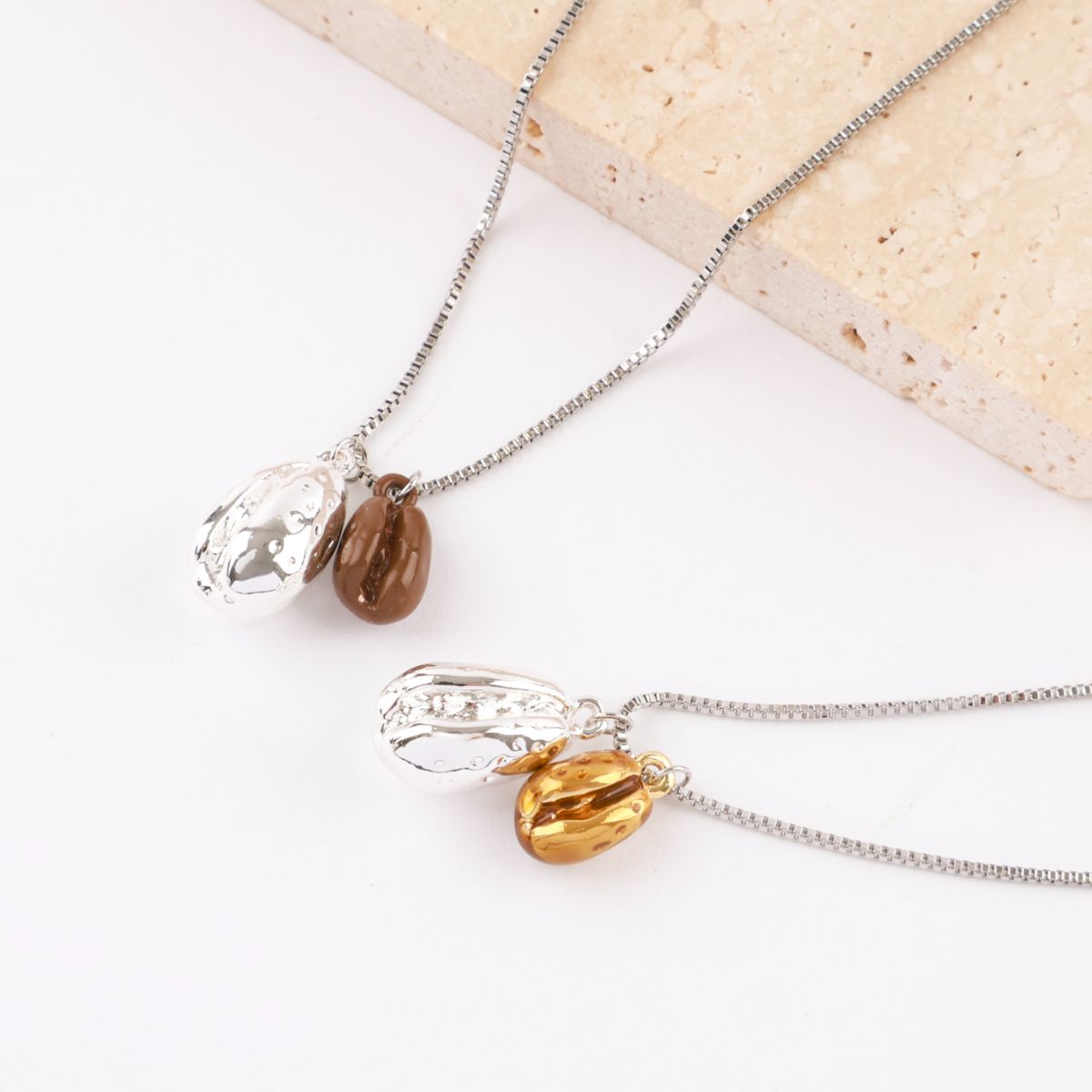 Coffee Bean Pendant Necklace - Barista Inspired Jewelry