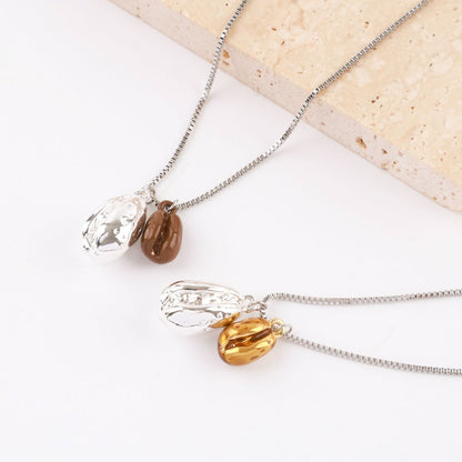 Coffee Bean Pendant Necklace - Barista Inspired Jewelry