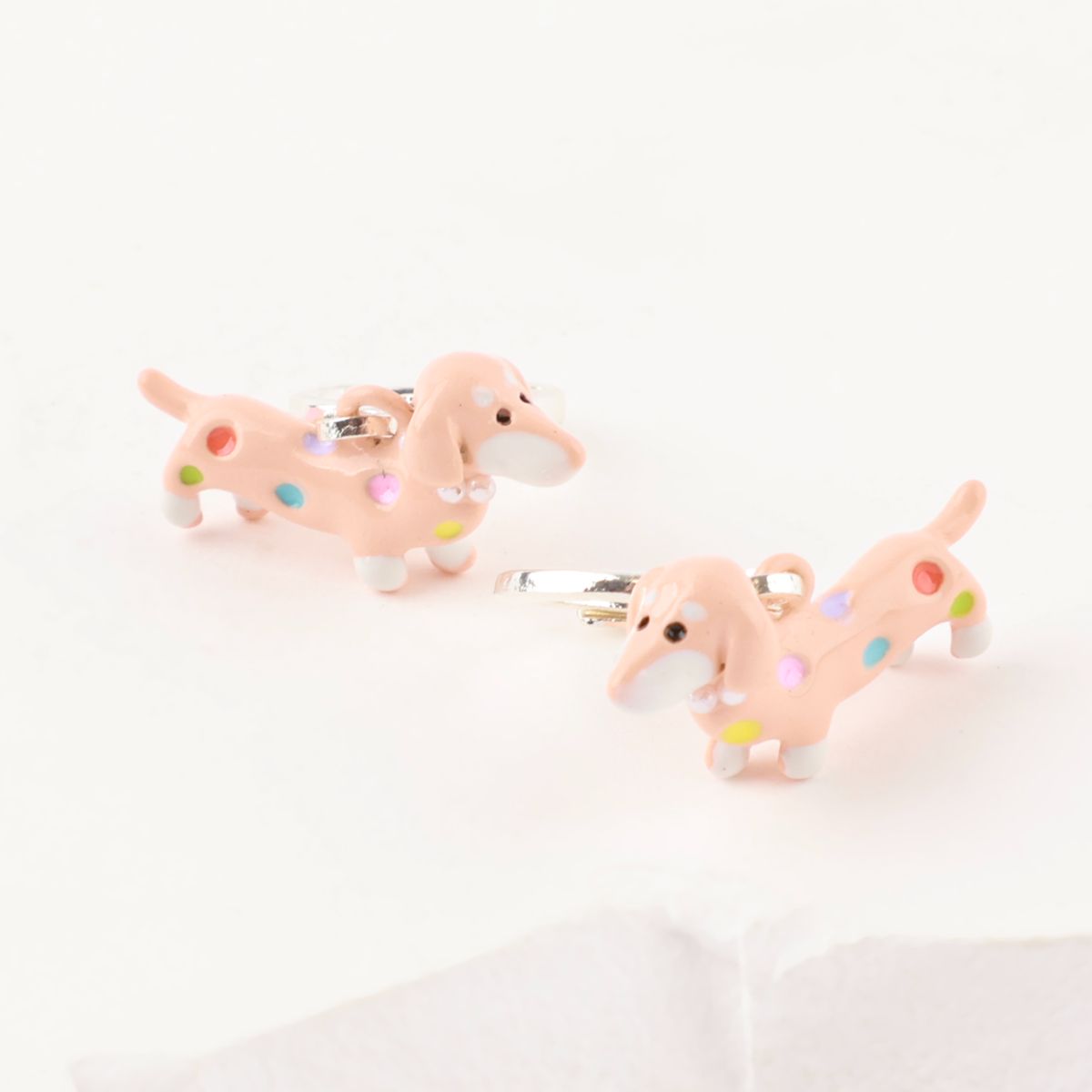 Dachshund Hoop Earrings – Playful Handcrafted Dog dangle