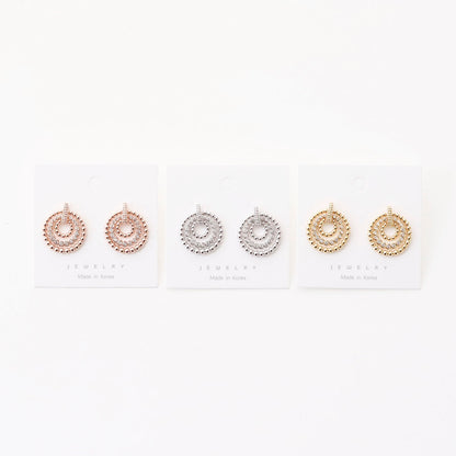 Modern Triple Circle Earrings – 3-Tier Movable Chandelier Hoops, Silver Post, Geometric Statement Jewelry, Elegant Gift for Her
