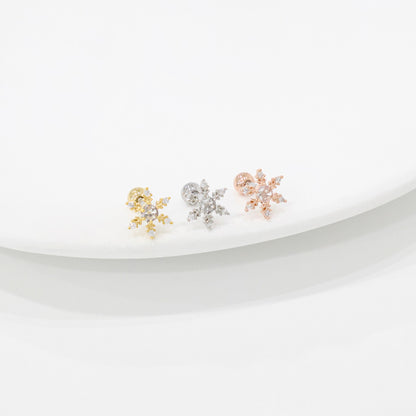 Winter Snowflake Stud Earrings – 2 Styles in Gold, Silver & Rose Gold | 8TTITTO8