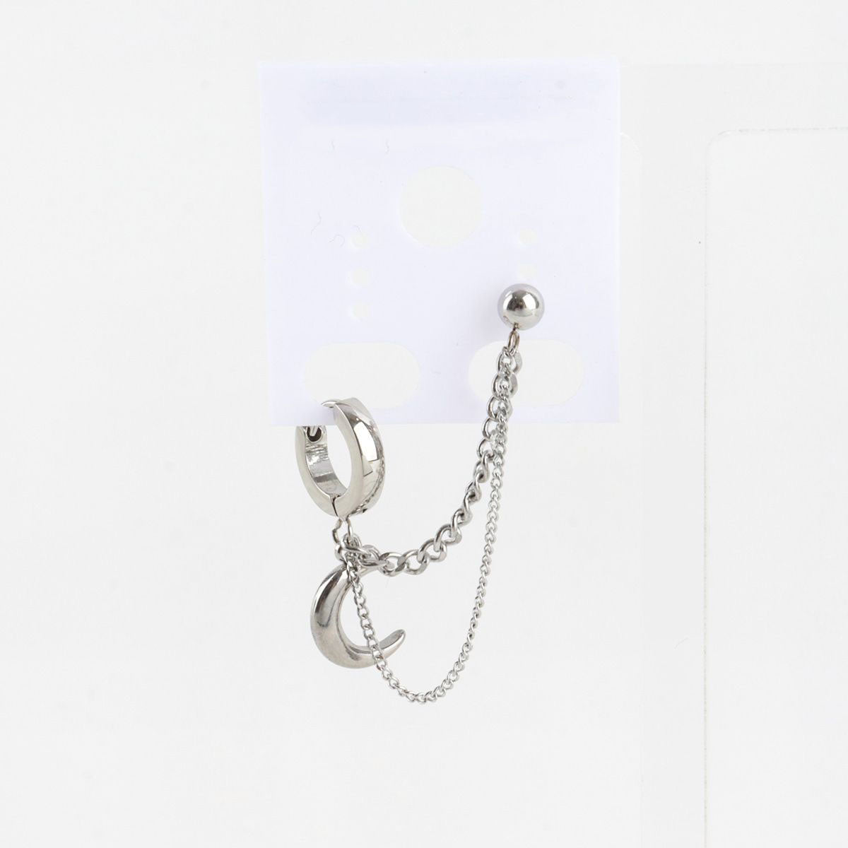 Surgical Steel Crescent Moon Double Chain Piercing Set