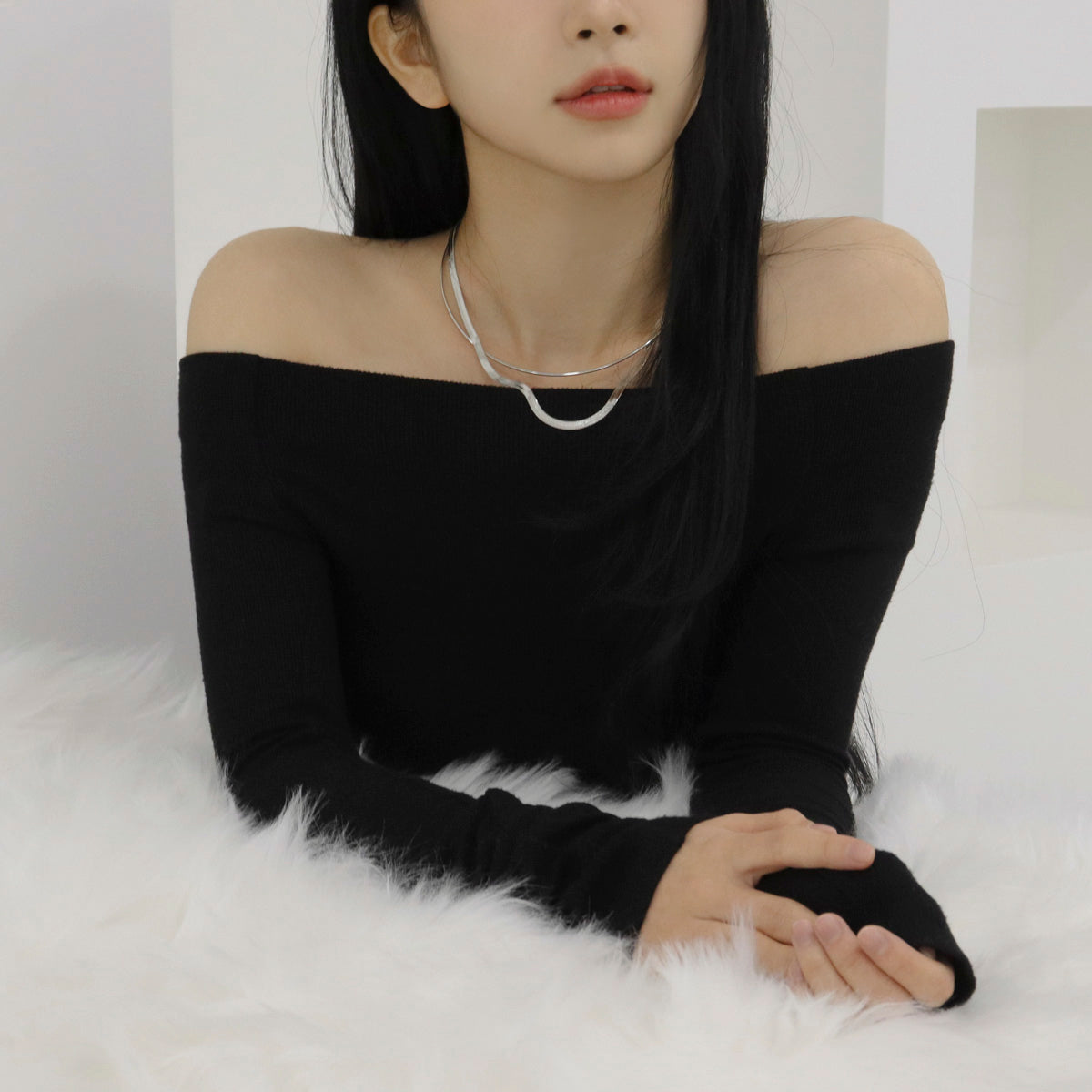 Layered Snake Chain Choker – Minimalist Brass Necklace | 8TTITTO8