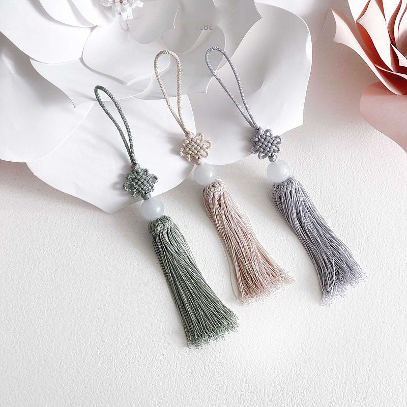 Korean Norigae Tassel Charm with Jade Bead Ornament