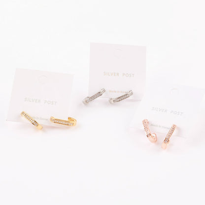 All three color options - gold, silver, rose gold oval drop earrings