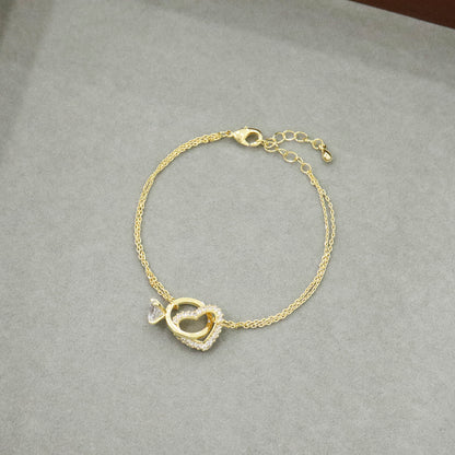 Minimalist Triangle Pendant Chain Bracelet, Delicate Triforce Symbol chram bracelet
