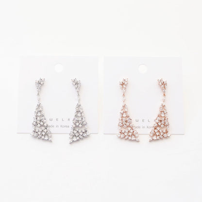 Exquisite Marquise CZ Chandelier Drop Earrings - 925 Silver Post