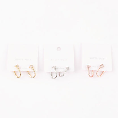 Mini Pavé Huggie Hoop Earrings (3 Colors)