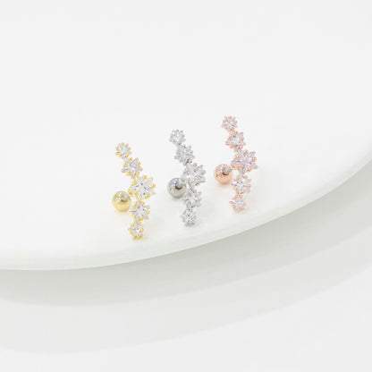 CZ Star Curved Barbell - Cartilage Piercing Earring