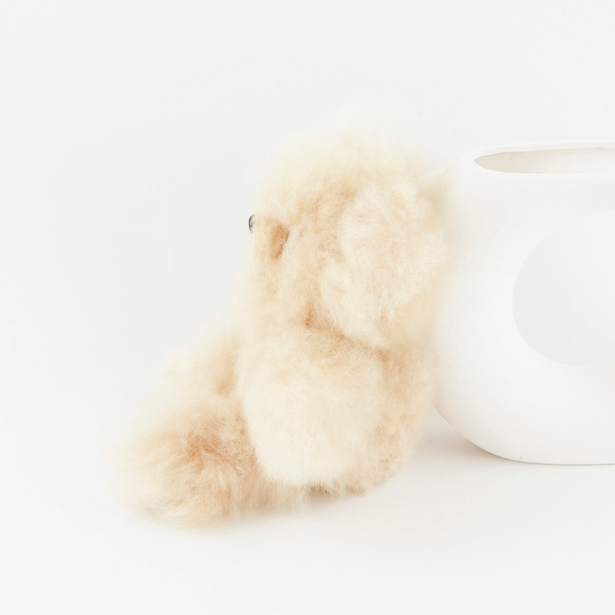 luffy alpaca wool teddy keychain showing soft texture and volume